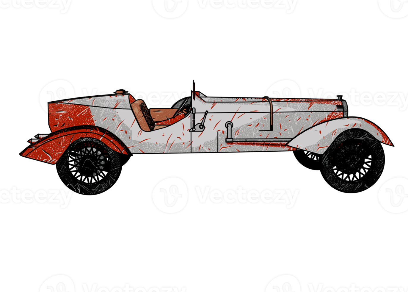 Grunge style classic car png