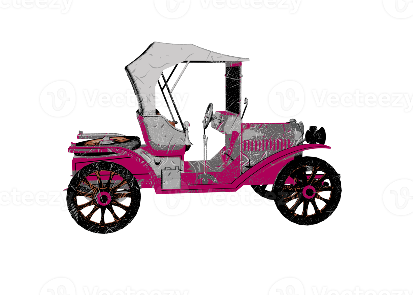 Grunge style classic car png