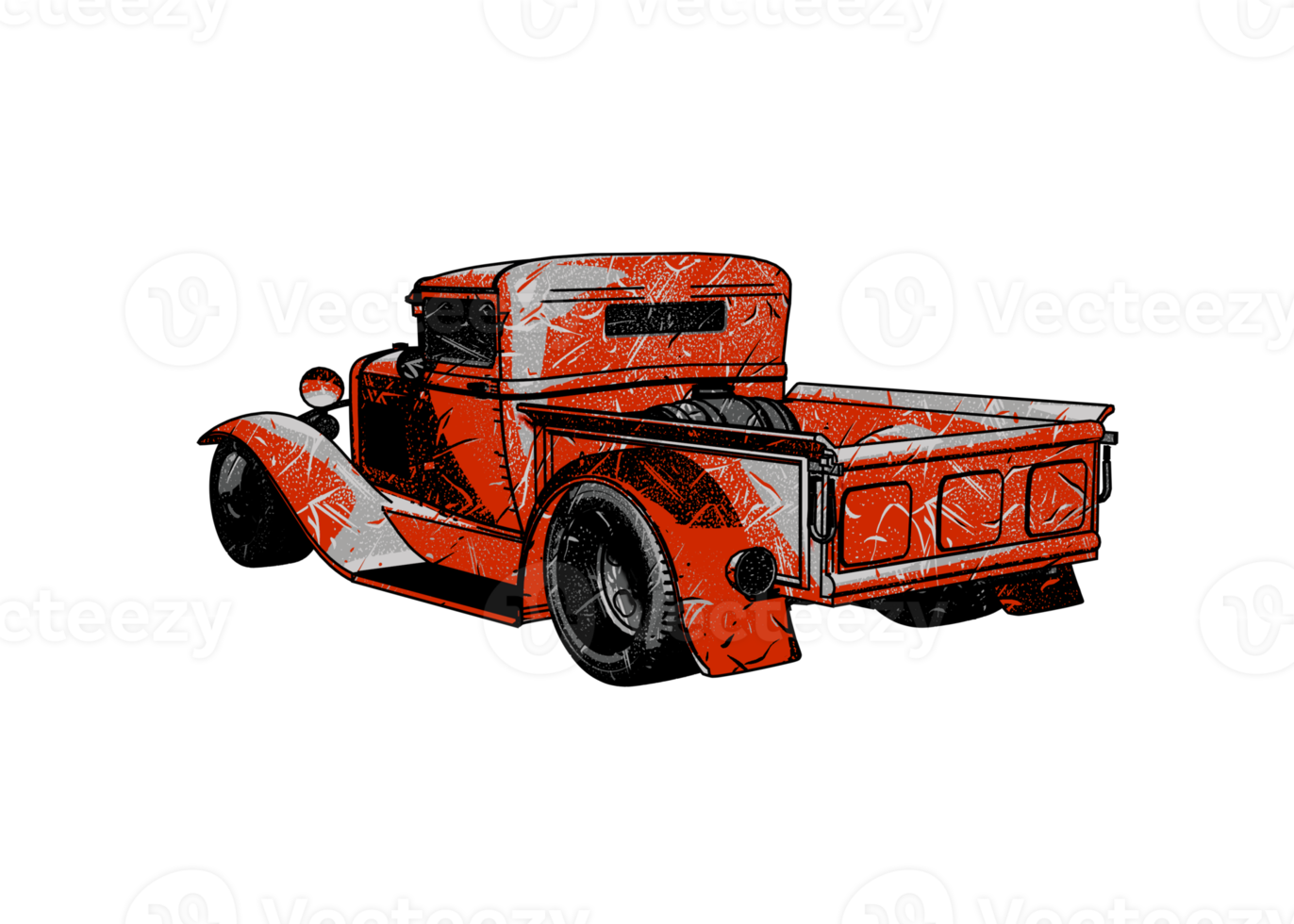 Grunge style classic car png