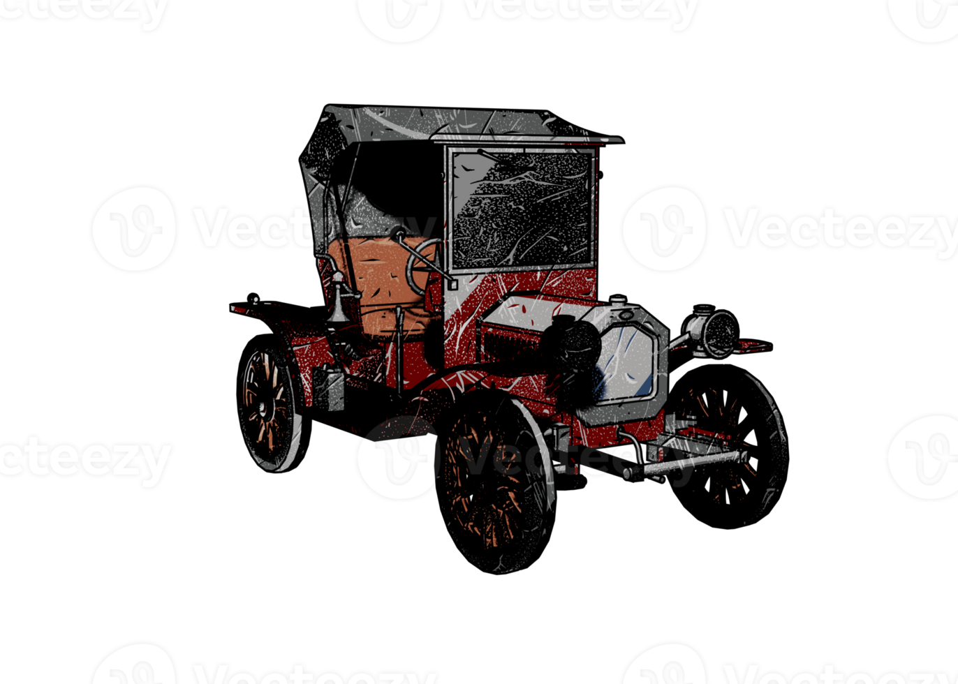 Grunge style classic car png