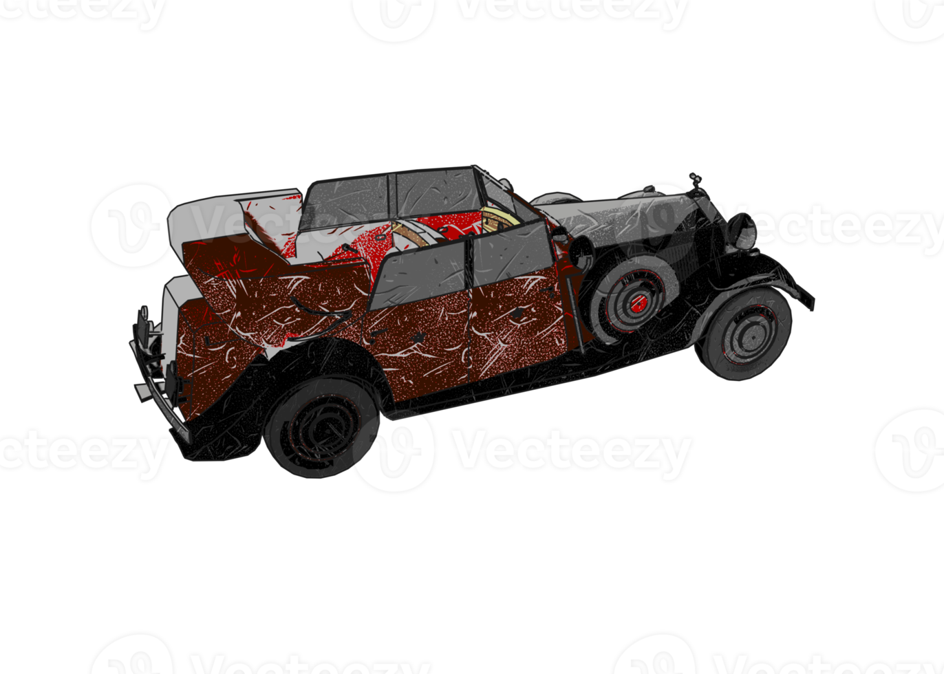 Grunge style classic car png