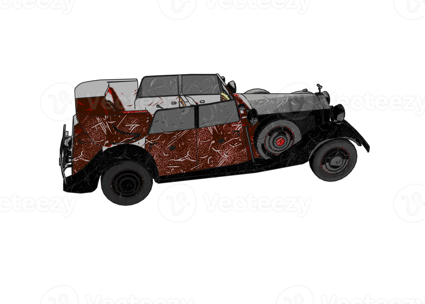 Grunge style classic car png