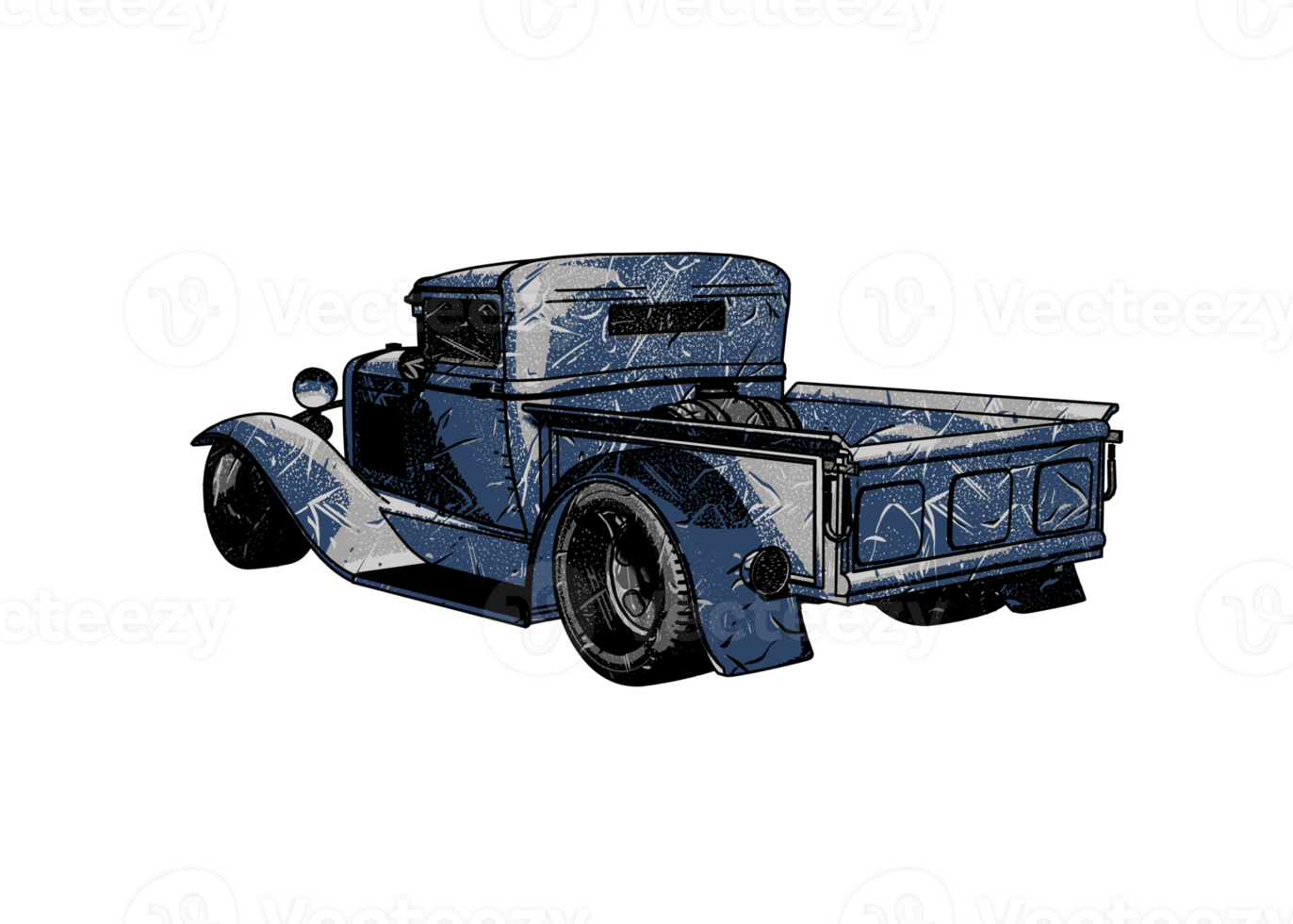 Grunge style classic car png