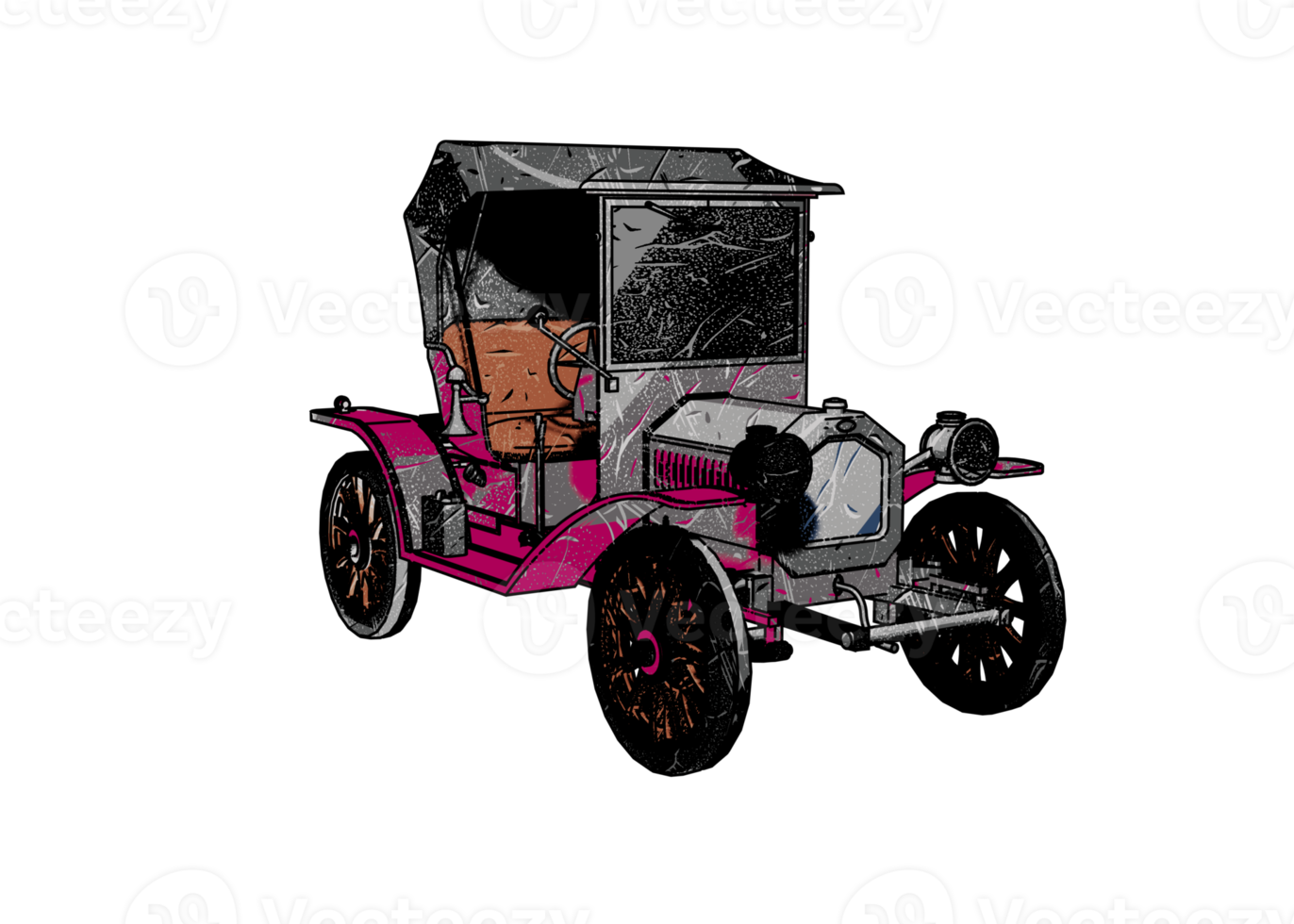 Grunge style classic car png