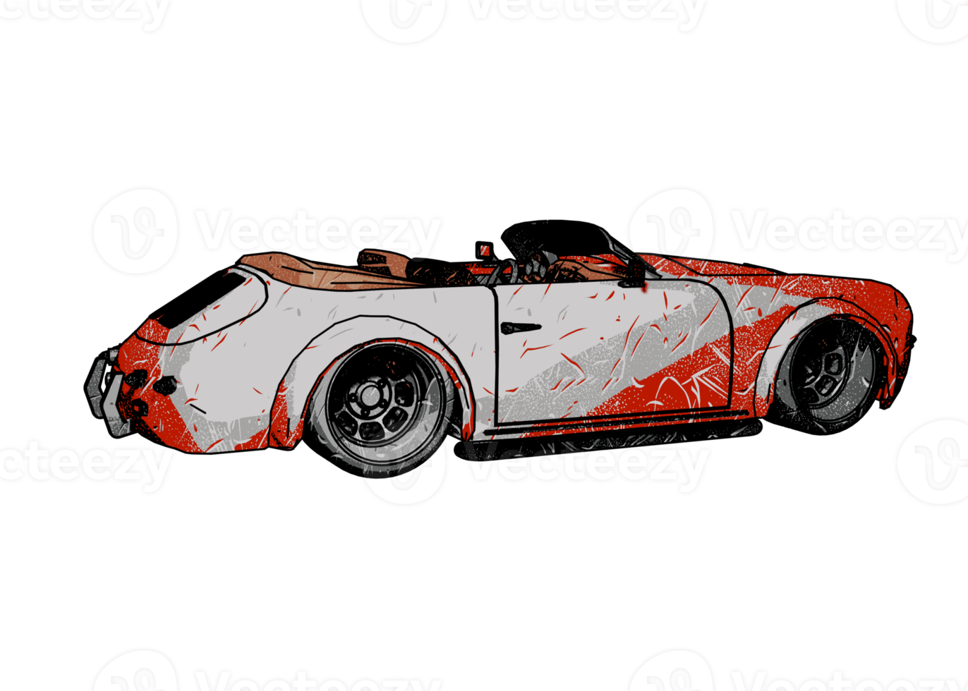 Grunge style classic car png