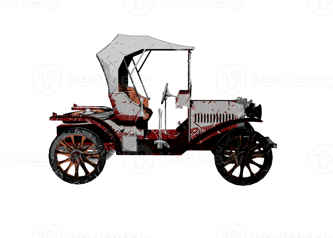 Grunge style classic car png