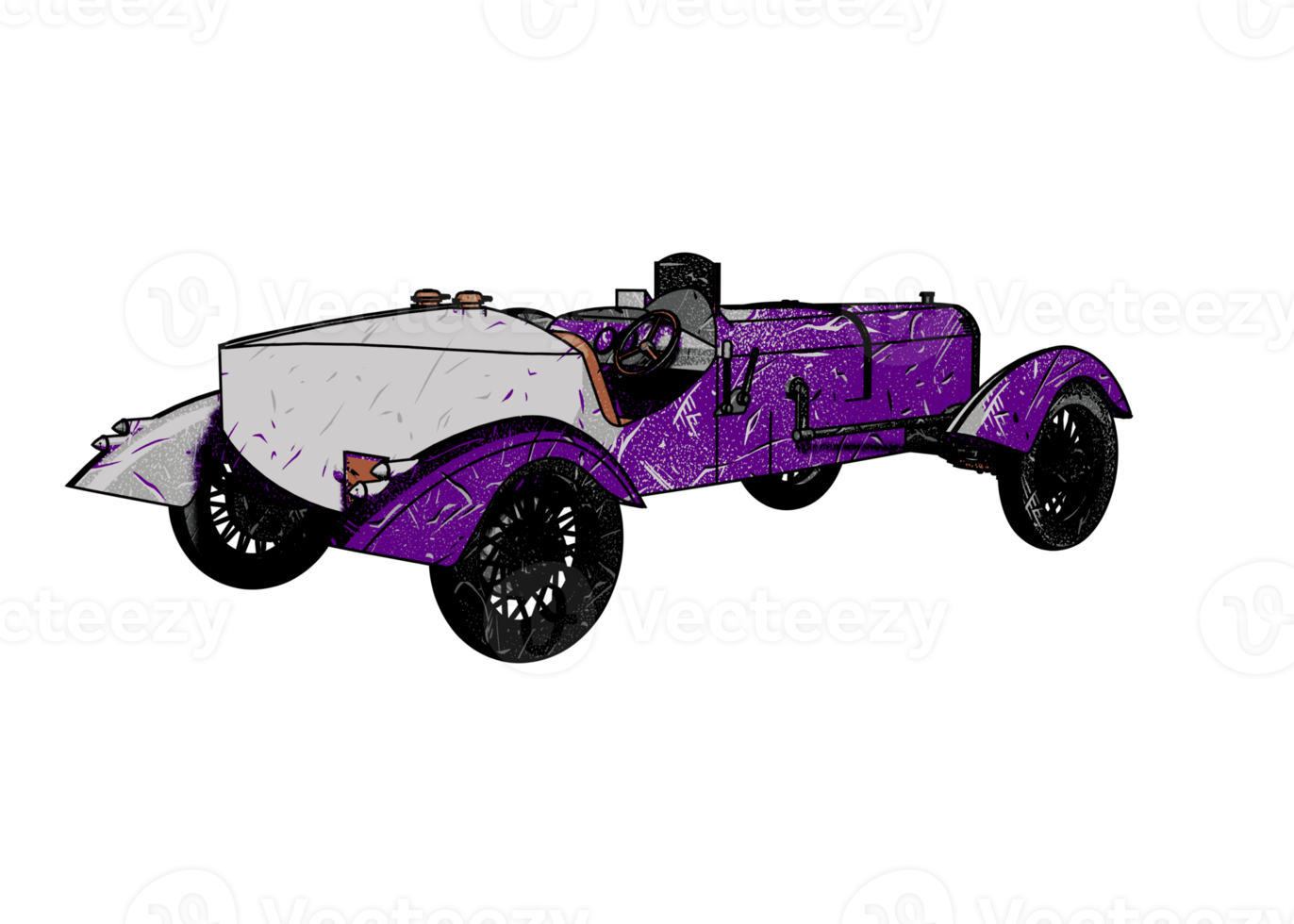 Grunge style classic car png