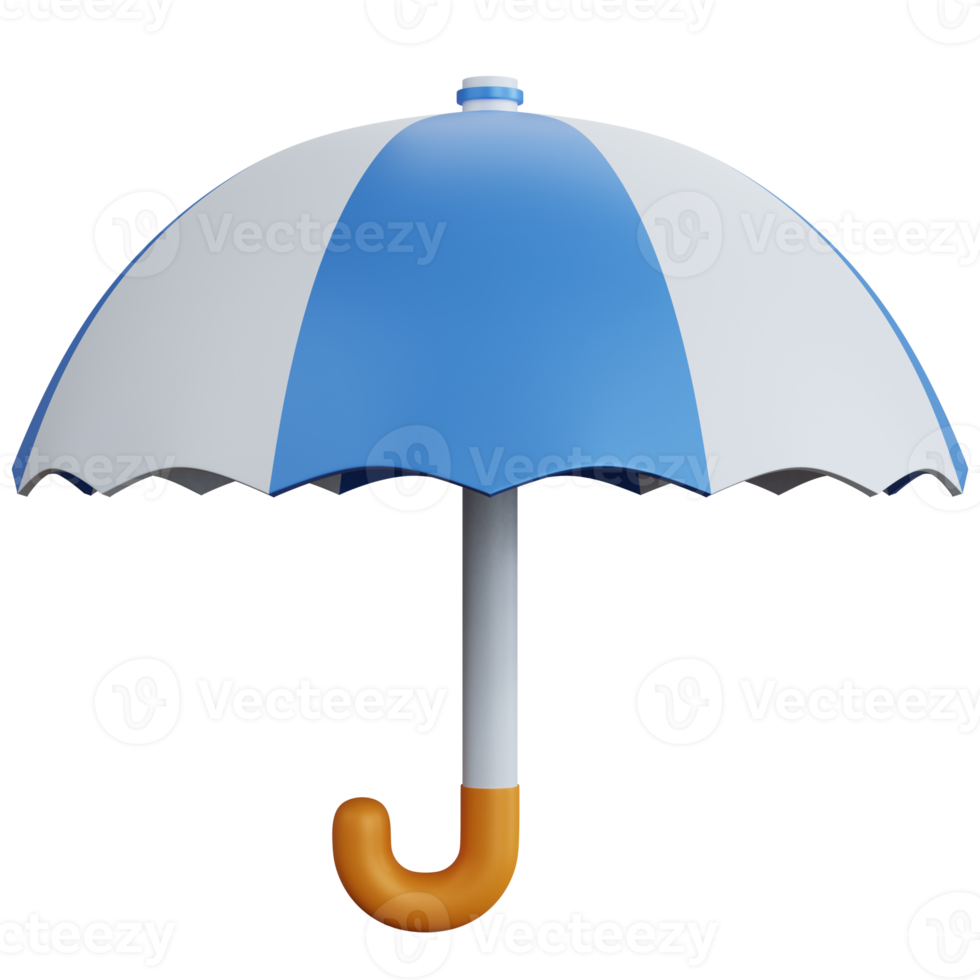 parapluie bleu de rendu 3d isolé png