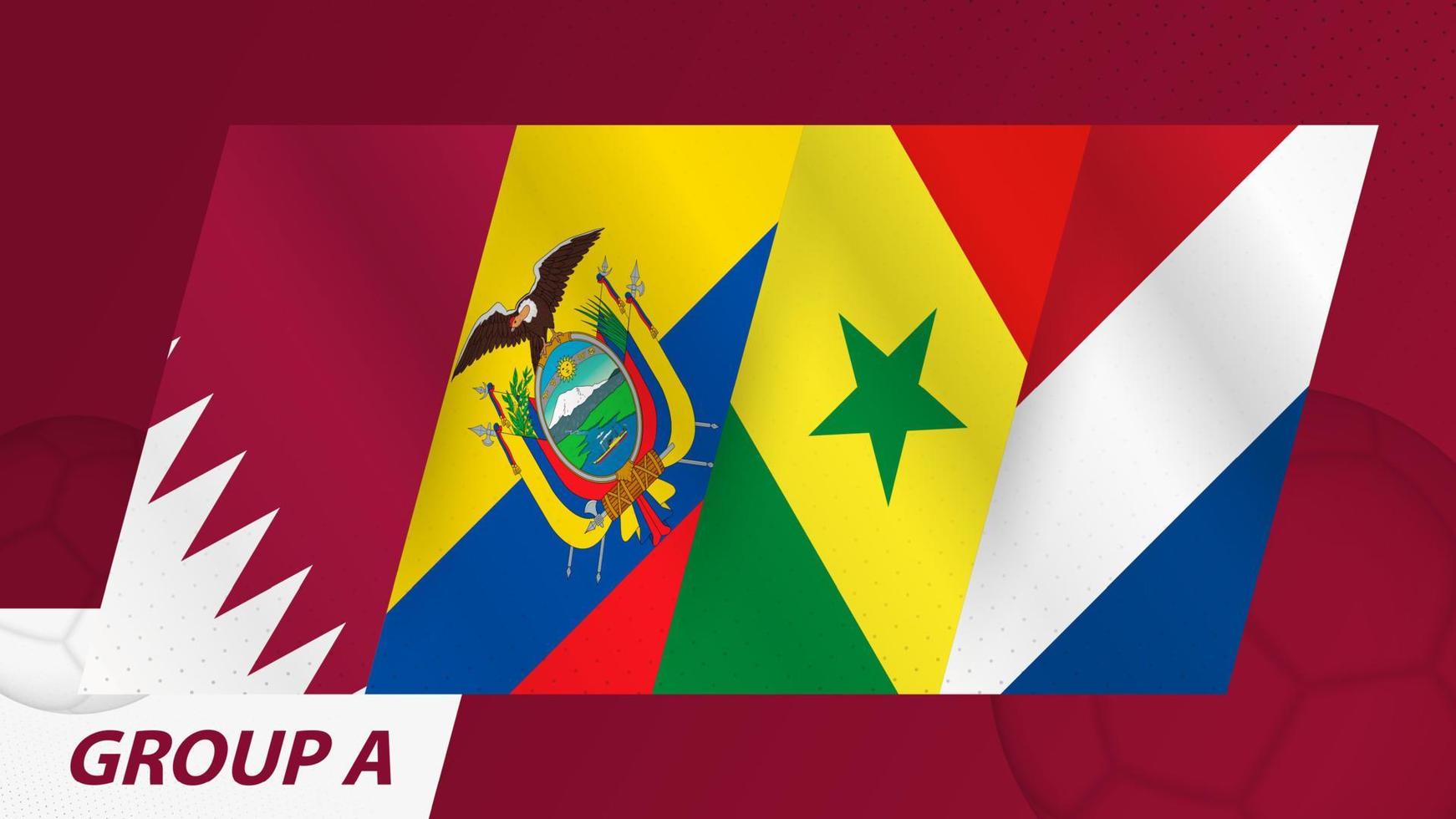 grupo a banderas del torneo internacional de fútbol 2022. vector