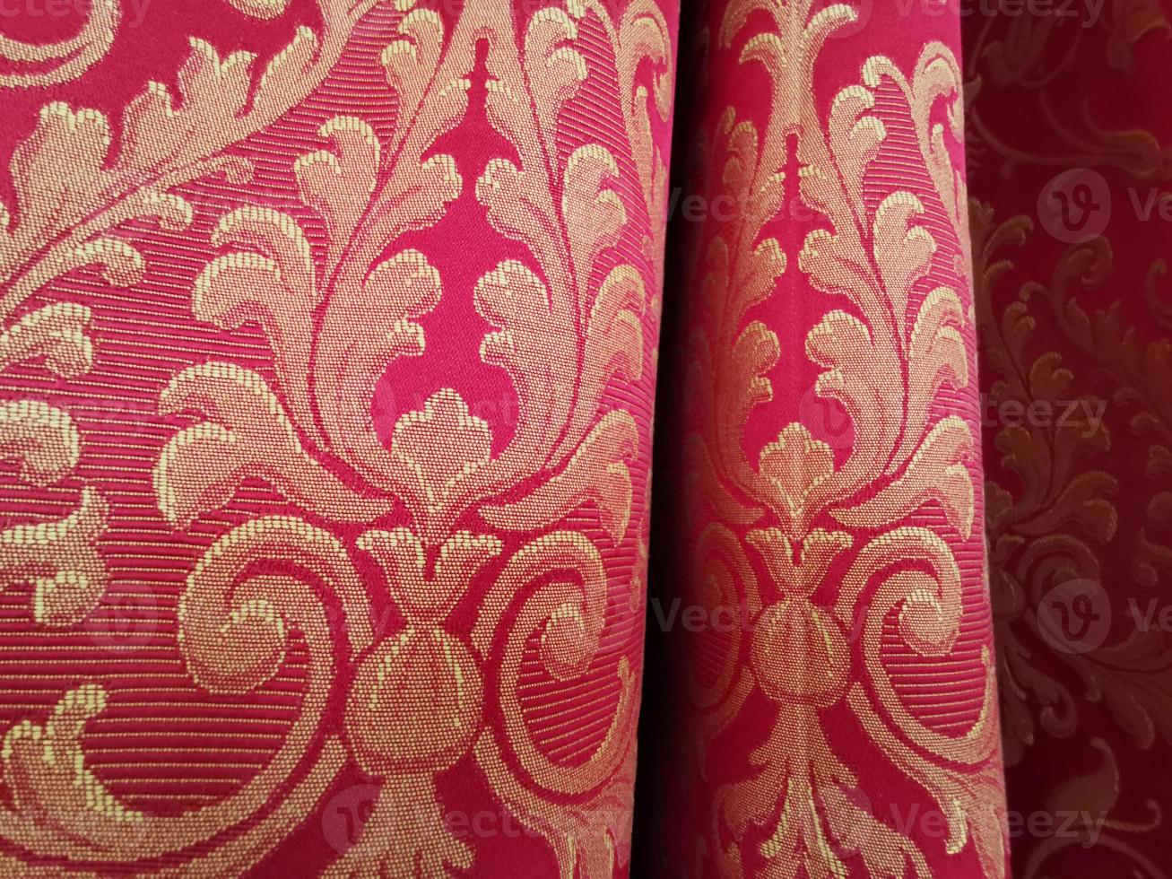 Medieval red and gold fabric photo