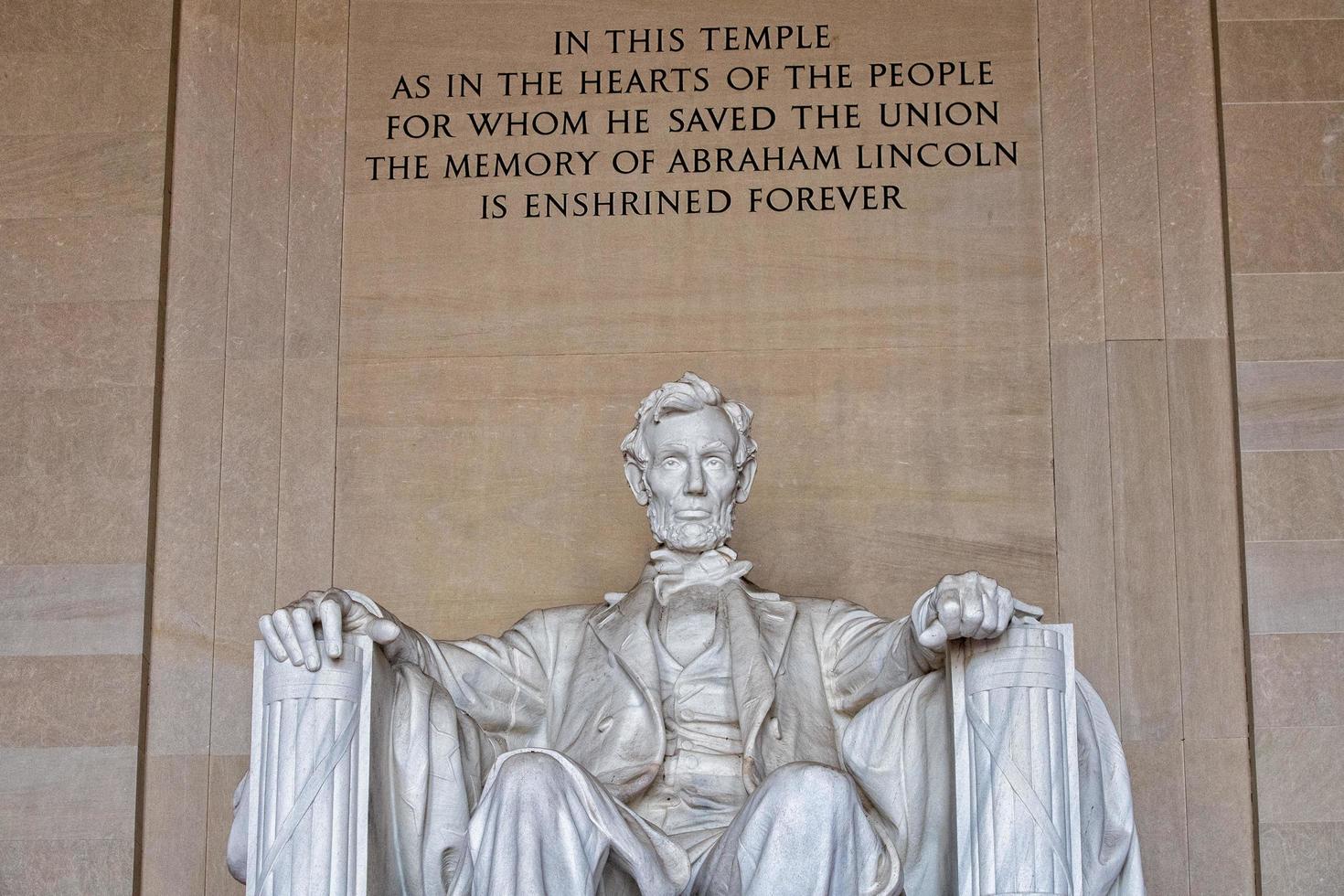 WASHINGTON, USA - JUNE 24 2016 - Lincoln statue at Memorial in Washington DC photo