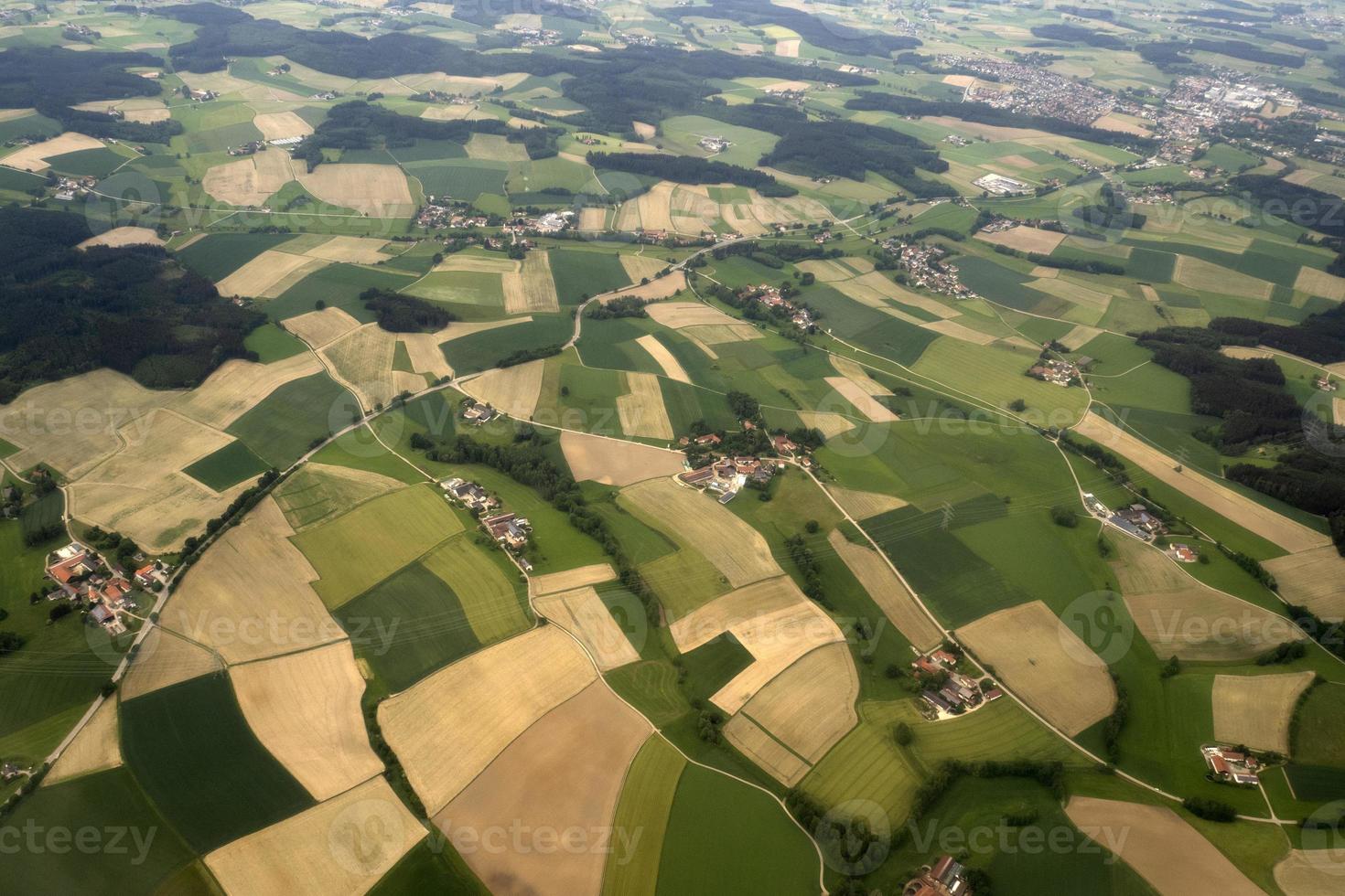 Munchen bavaria germany area aerial landscape from airplane farmed fields photo