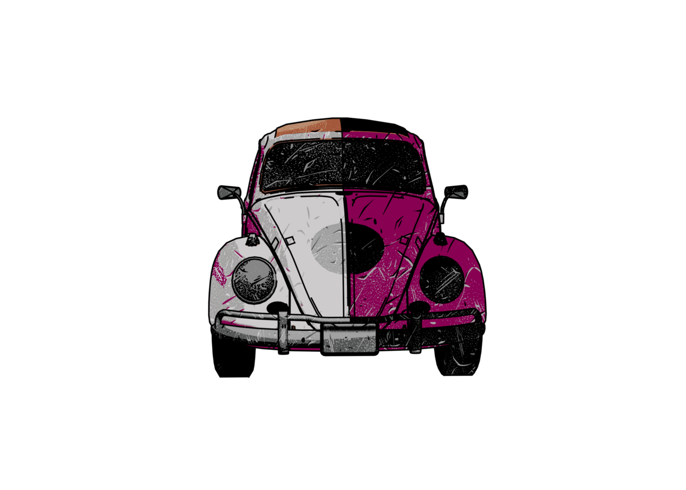 Grunge style classic car png