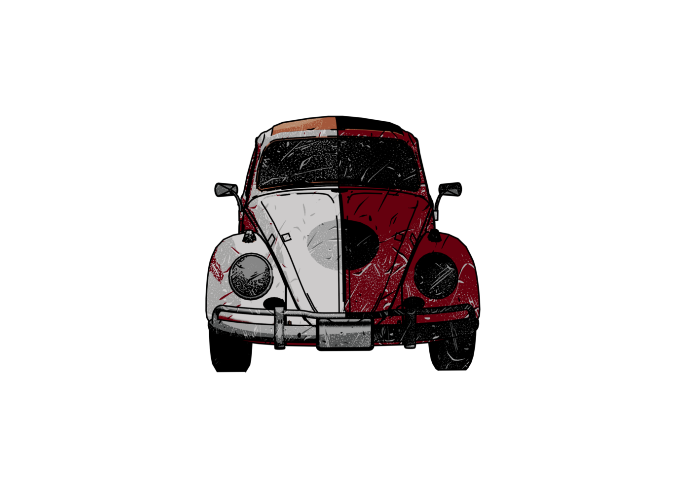 Grunge style classic car png