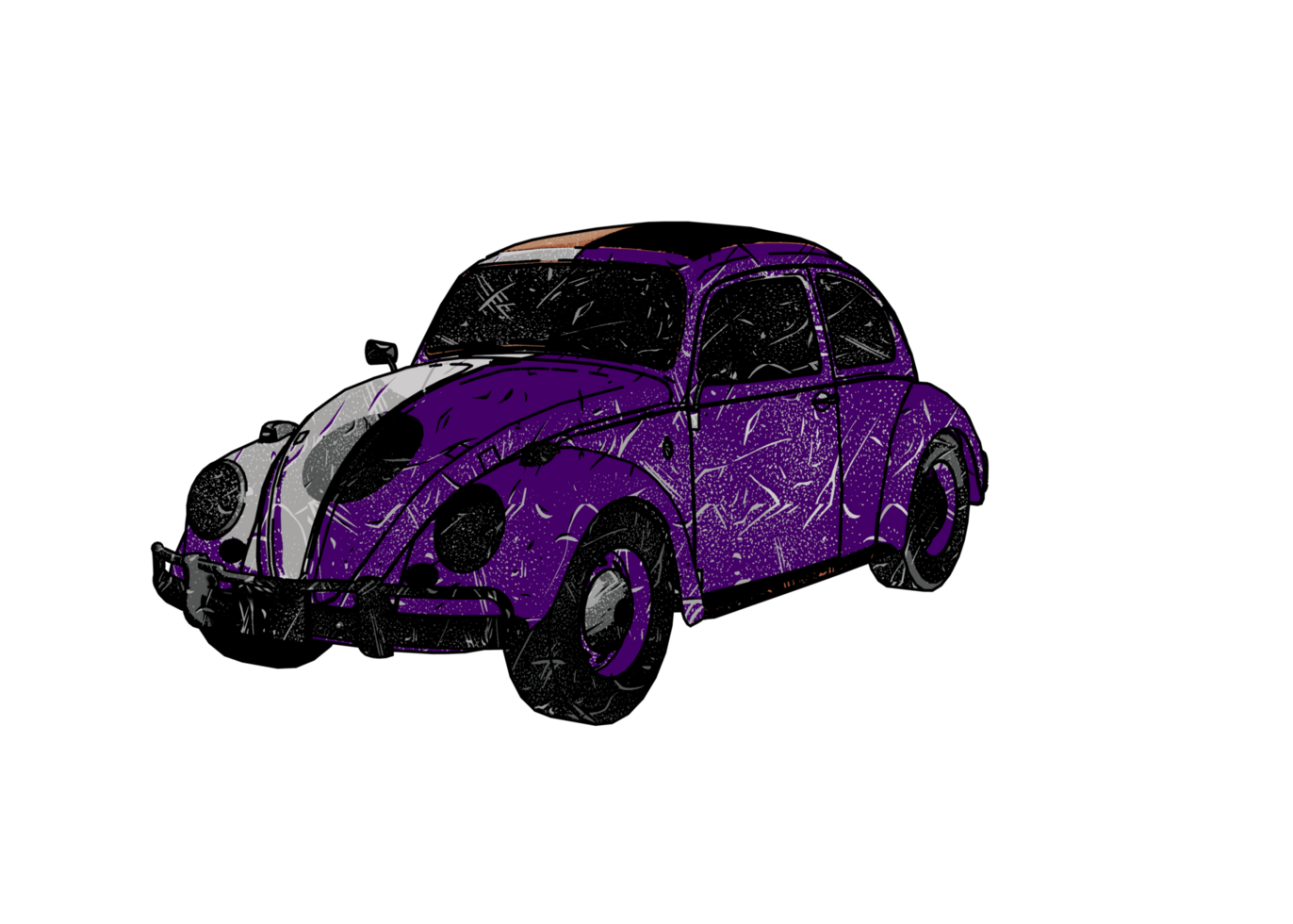 Grunge style classic car png