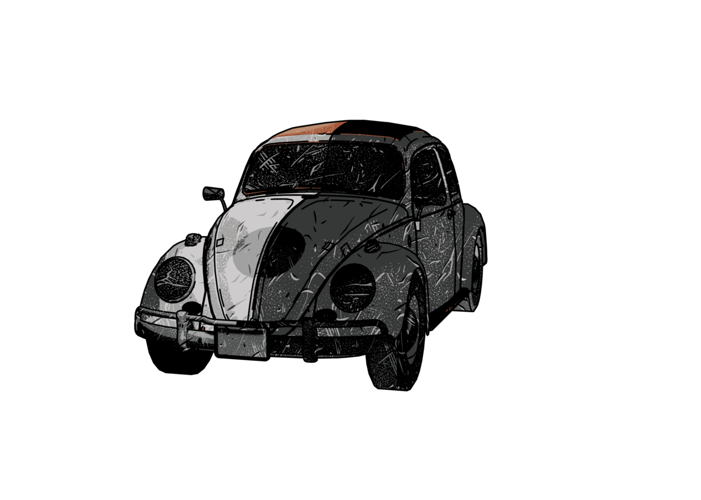 Grunge style classic car png