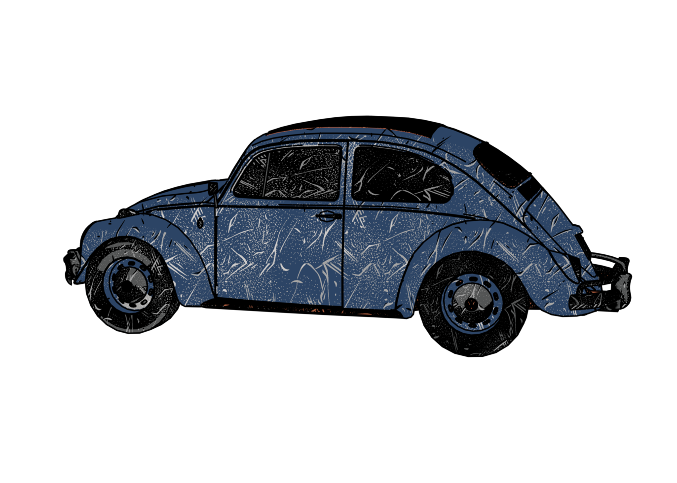 Grunge style classic car png