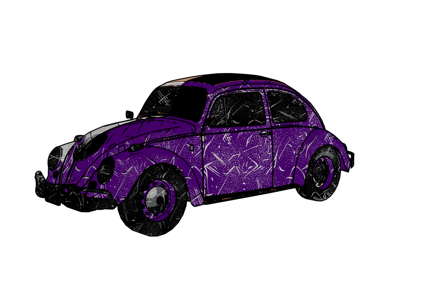 Grunge style classic car png