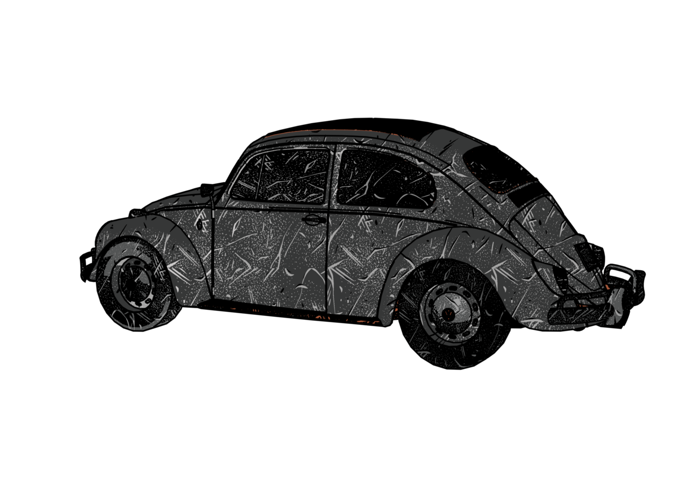 Grunge style classic car png