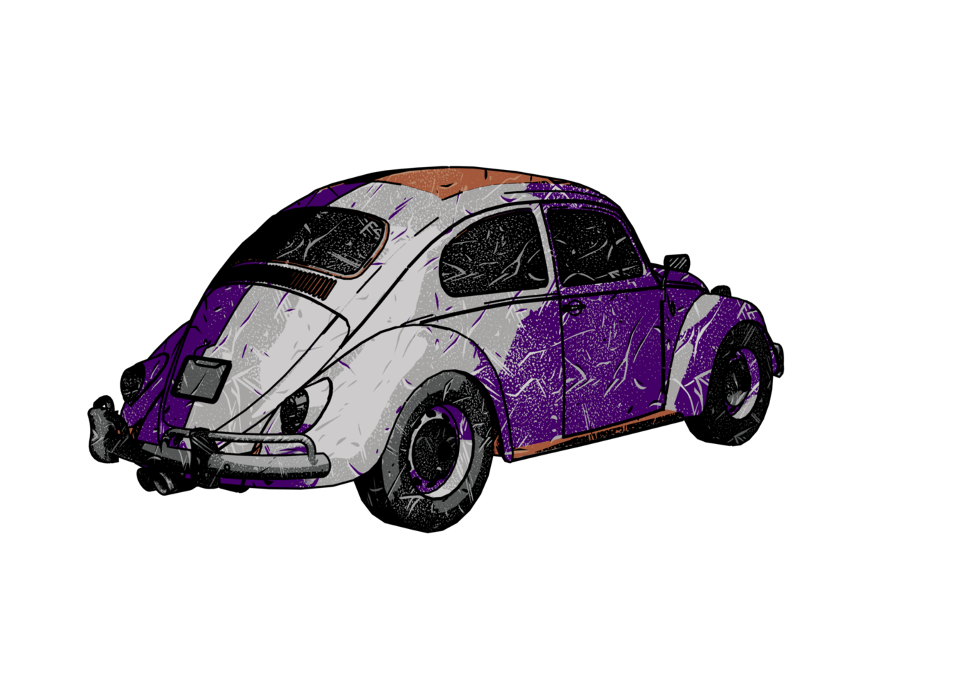 Grunge style classic car png