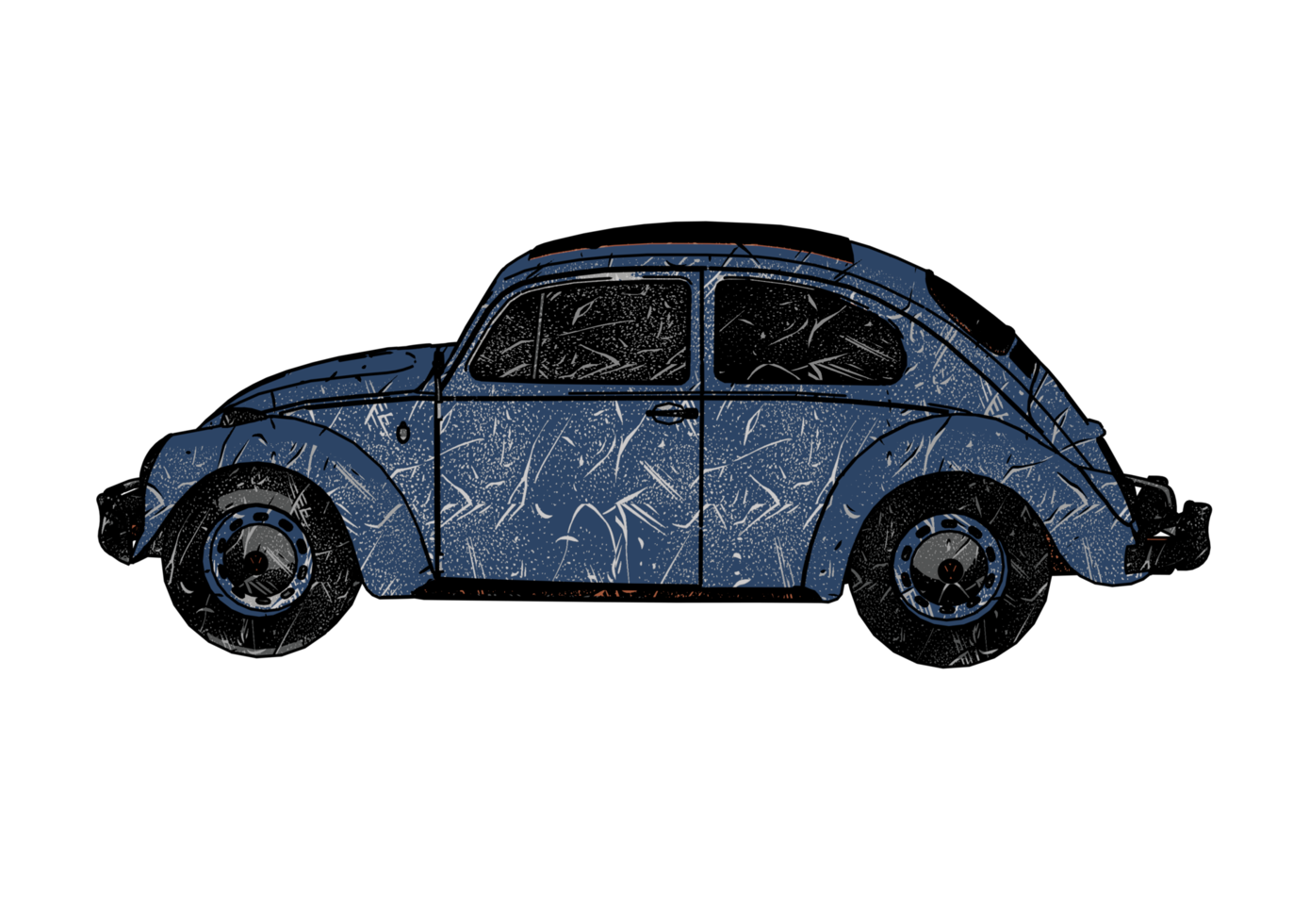 Grunge style classic car png