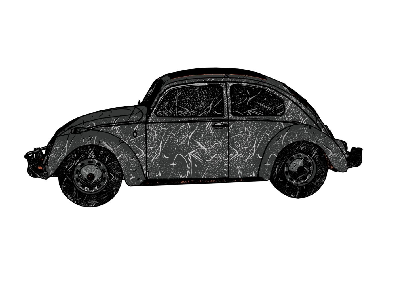 Grunge style classic car png