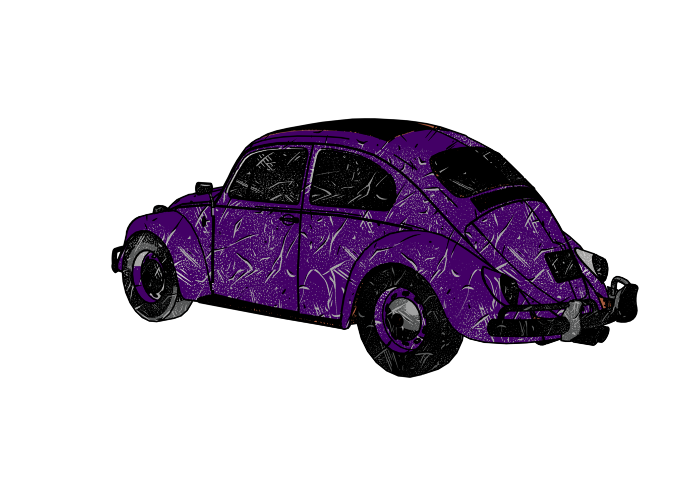 Grunge style classic car png