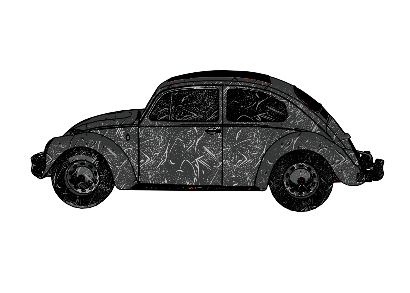 Grunge style classic car png