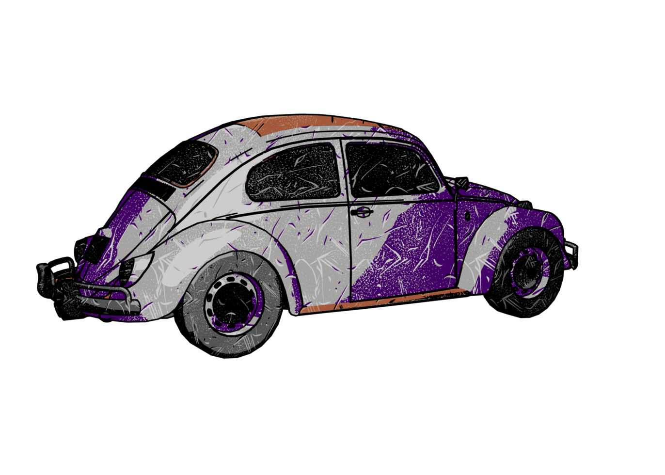 Grunge style classic car png