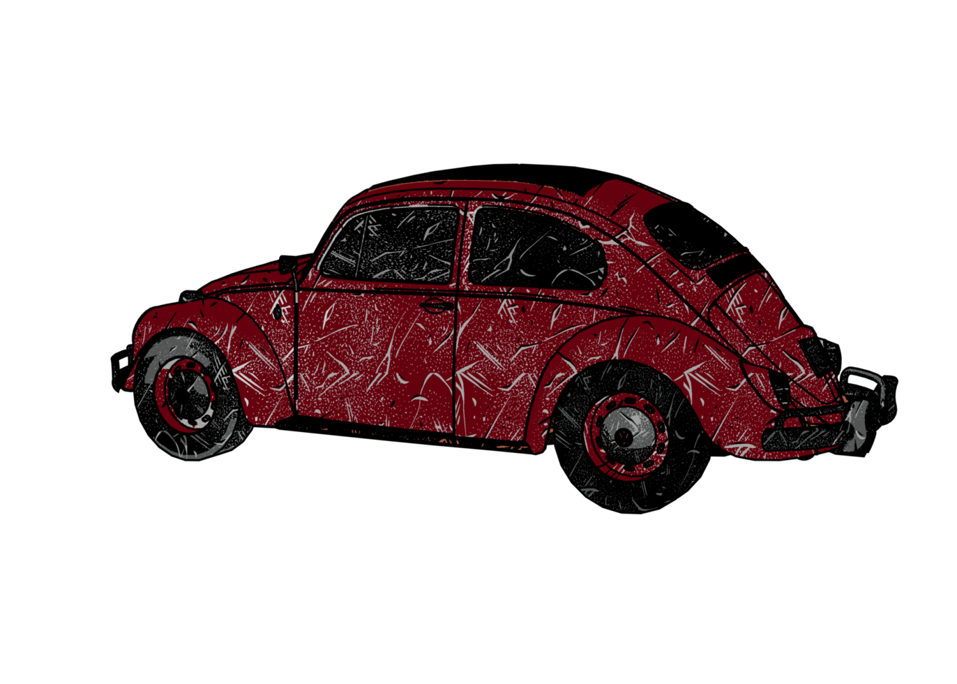 Grunge style classic car png