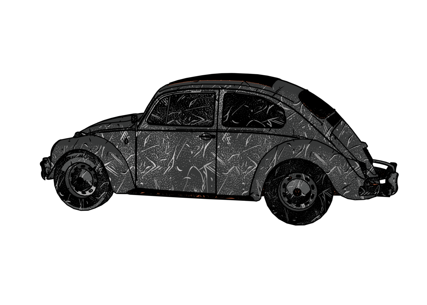 Grunge style classic car png