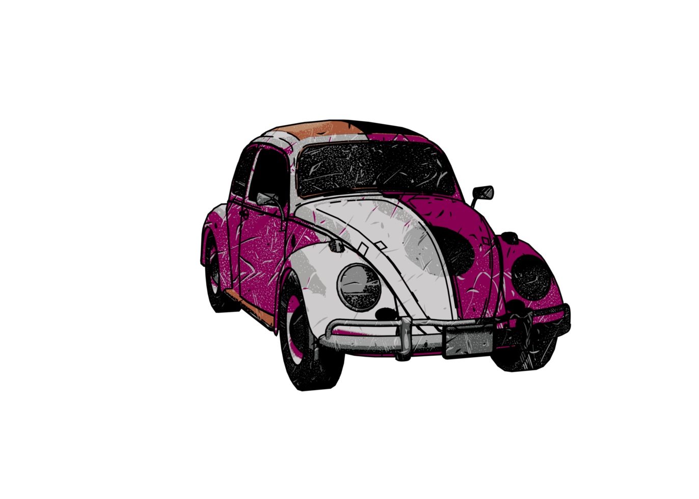 Grunge style classic car png