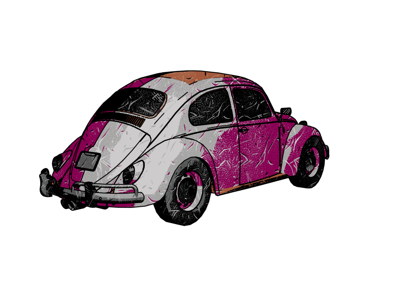 Grunge style classic car png