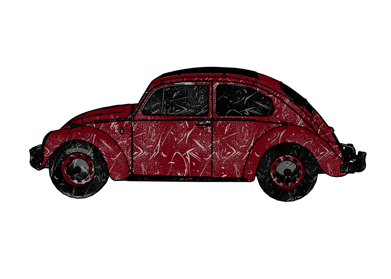 Grunge style classic car png