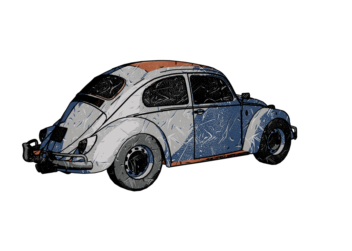 Grunge style classic car png