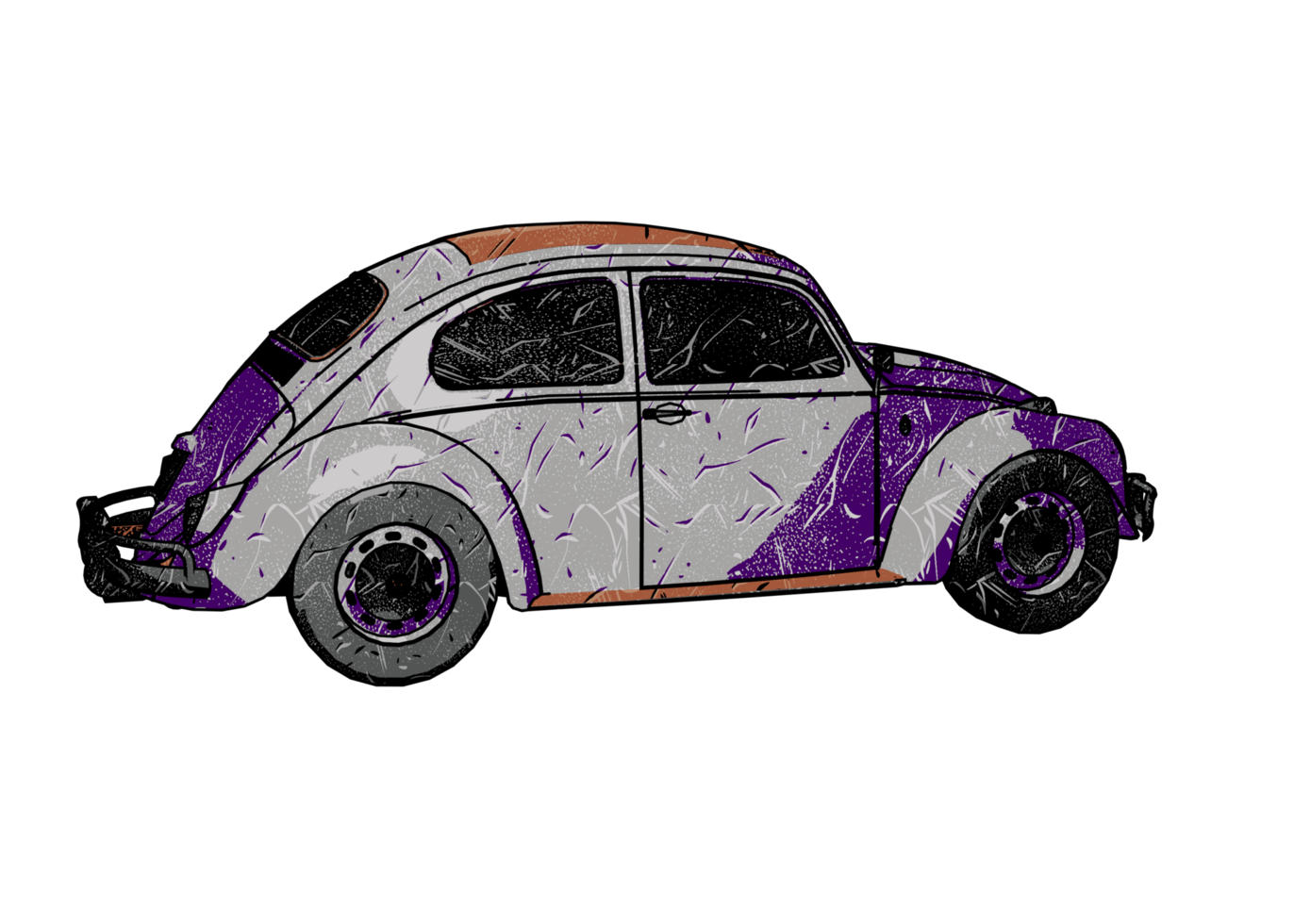 Grunge style classic car png