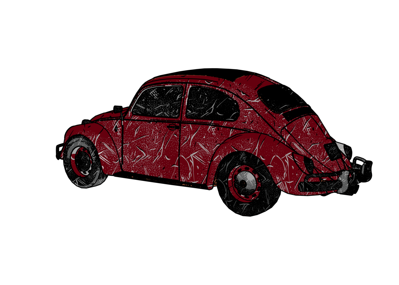 Grunge style classic car png