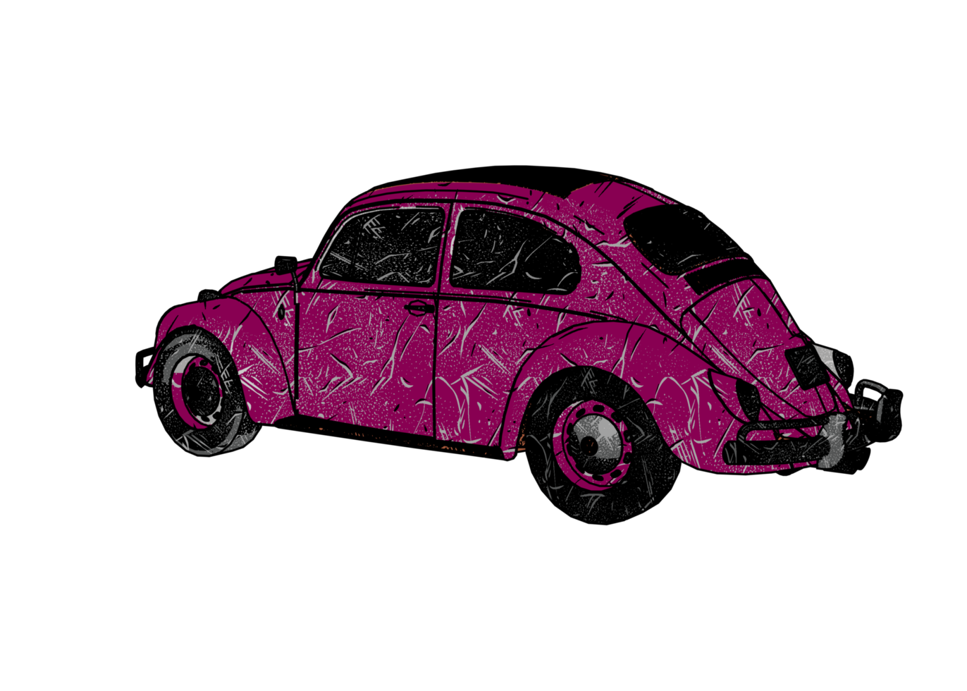 Grunge style classic car png