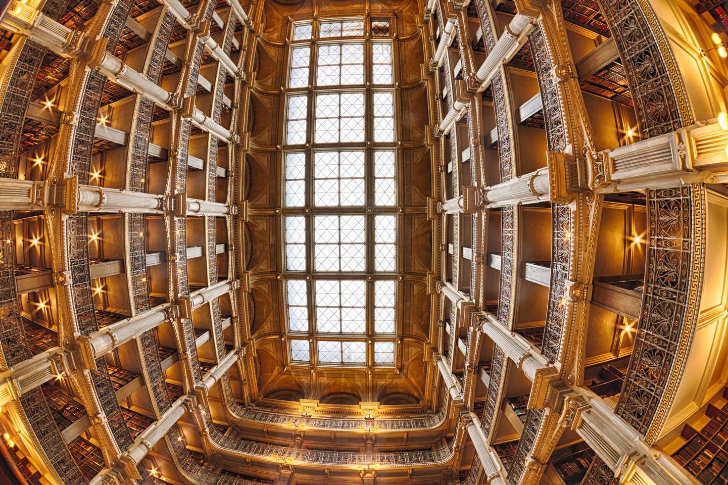 BALTIMORE, USA - JUNE 23, 2016 The interior of the Peabody Library photo
