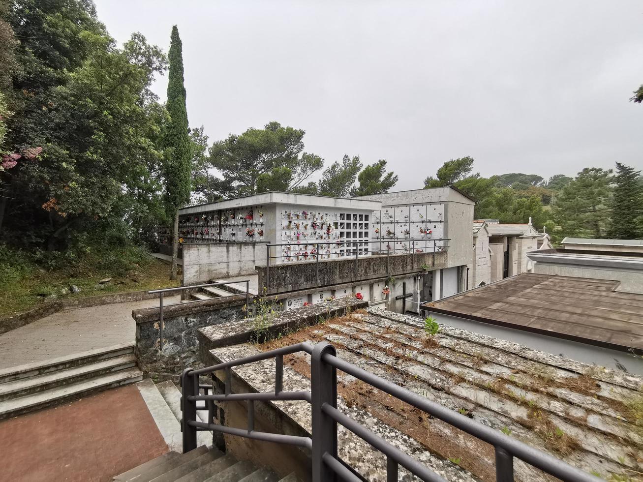 MONTEROSSO AL MARE, ITALY - JUNE, 8 2019 - Pictoresque village of cinque terre italy old cemetery photo