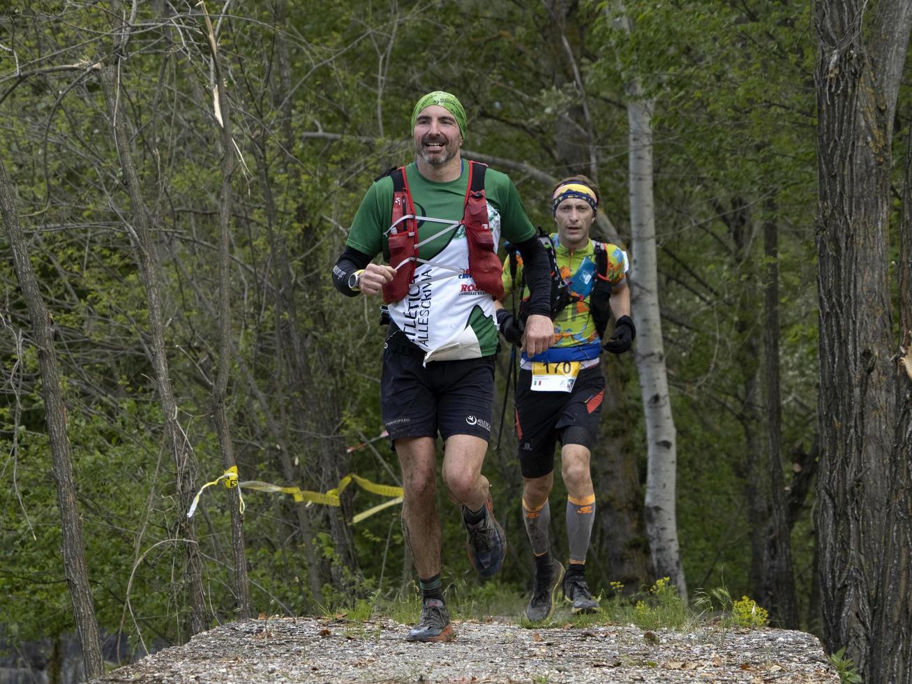 CANTALUPO LIGURE, ITALY - MAY 15 2021 - Stone Door Porte di Pietra trial running marathon photo