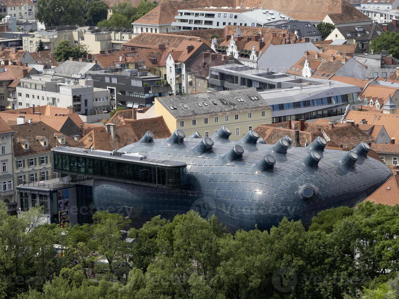 kunsthaus graz friendly alien Graz austria roofs detail modern building photo