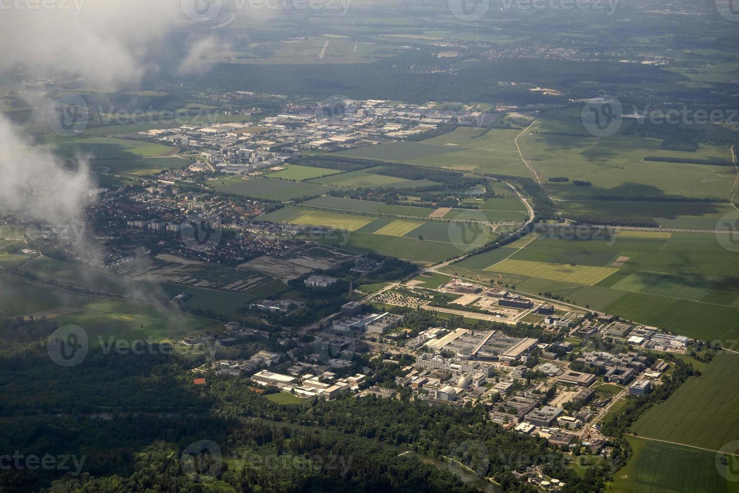 Munchen bavaria germany area aerial landscape from airplane farmed fields photo