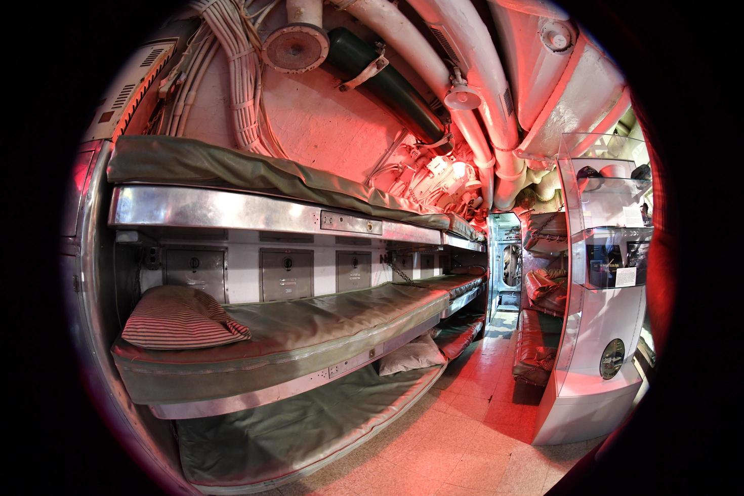 BALTIMORE, USA - JUNE 21 2016 - inside TORSK ii world war submarine view detail close up photo