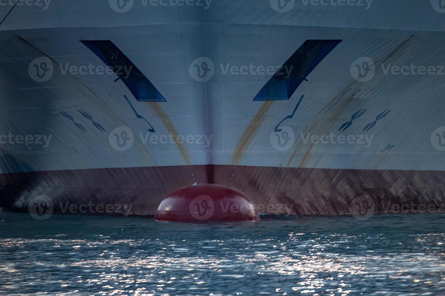 ship prow bow close up detail at sunset photo