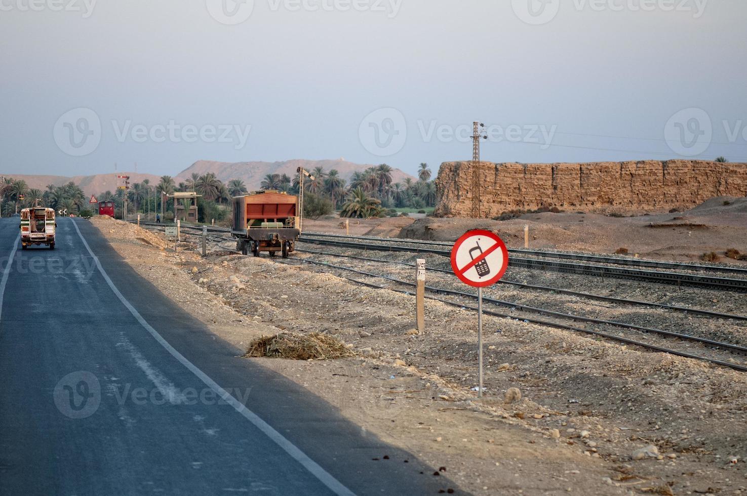 Egyptian road no cellular phone sign photo