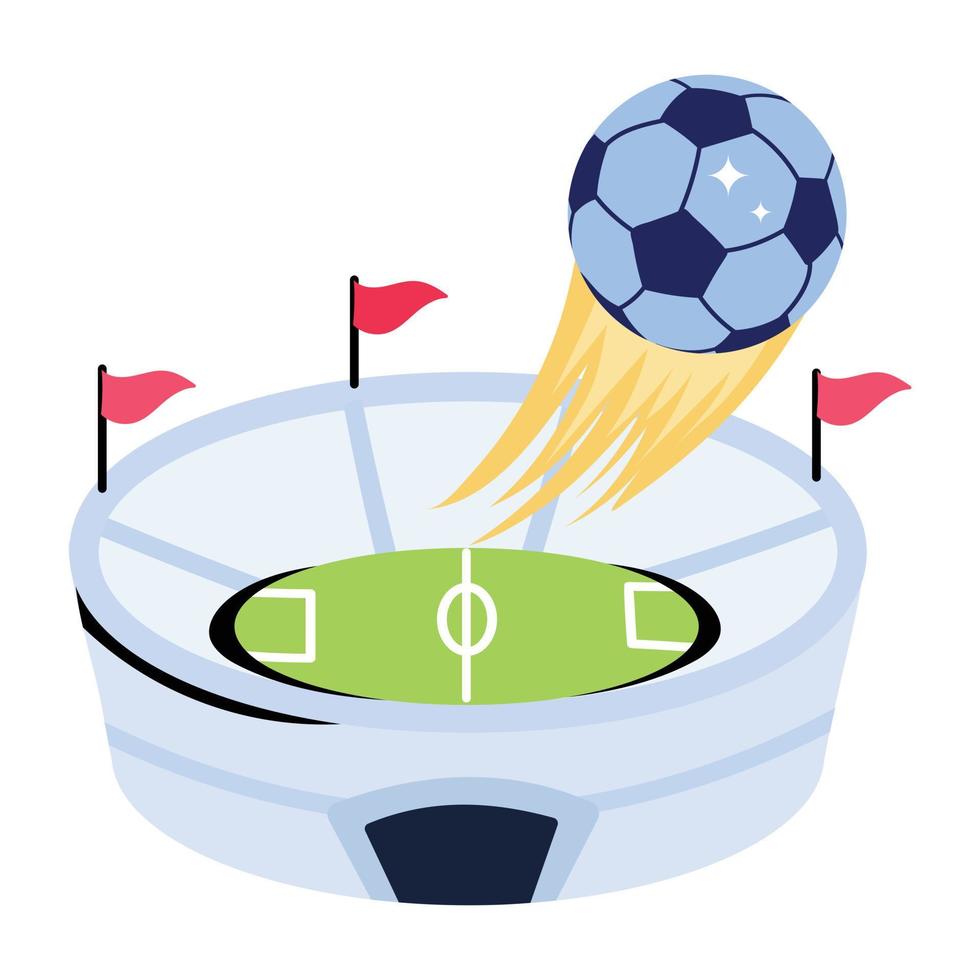 una descarga de icono plano de partido de fútbol vector