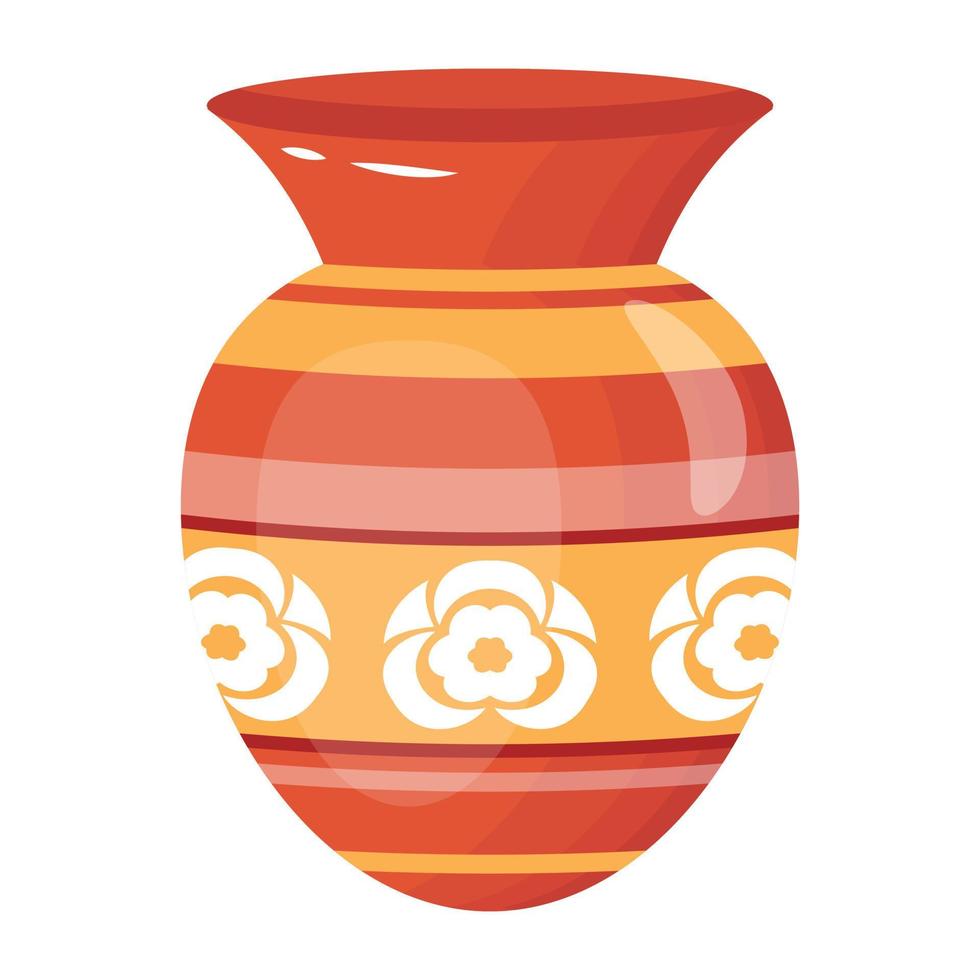 A ceramic pot flat illustration vector