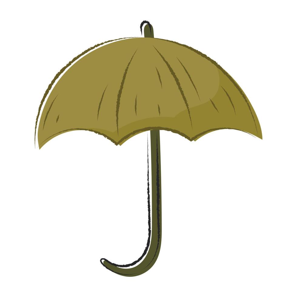 Vector isolated doodle illustration of an umbrella with a stroke.