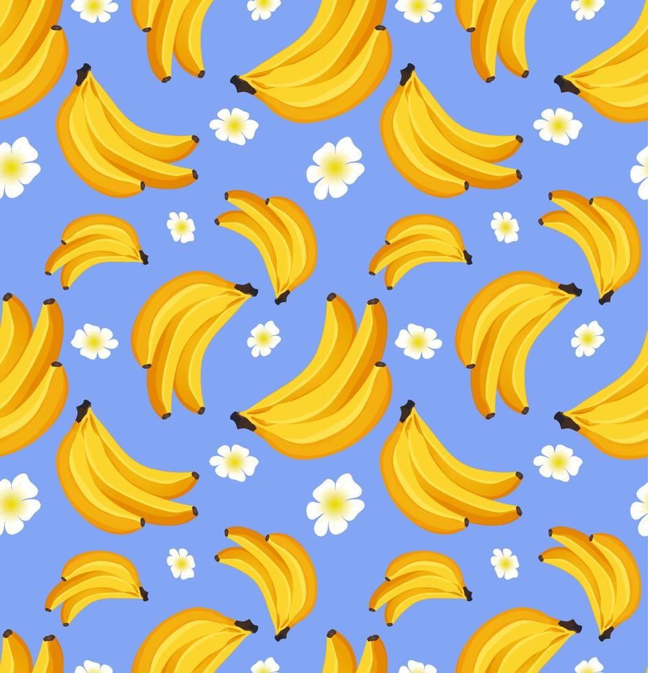 patrón sin costuras con plátano. fruta tropical. concepto de diseño de adornos para tela, papel. ilustración vectorial realista.para papel de regalo. vector